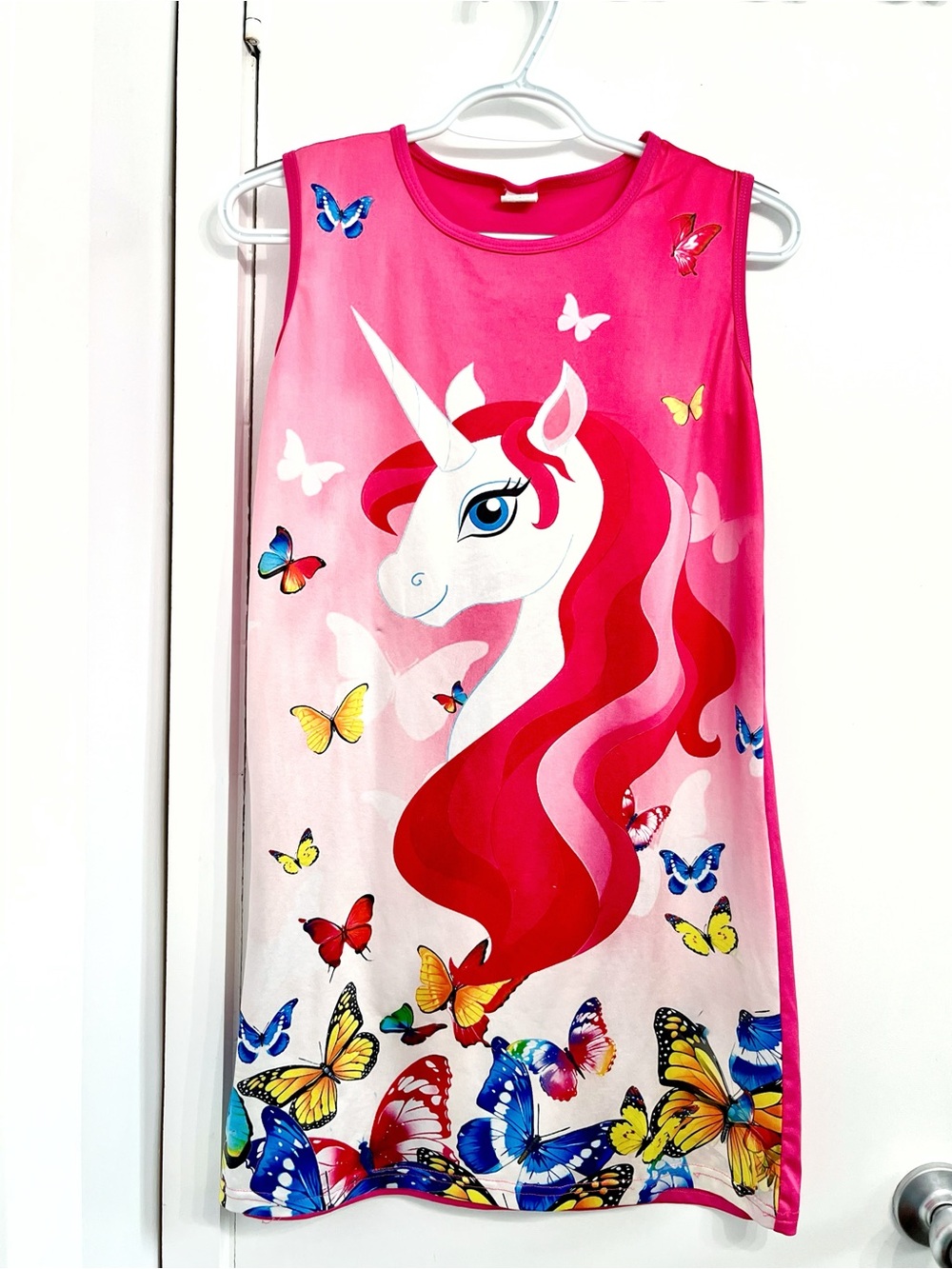 Girls Unicorn Butterfly Nightgown 11-12Y Sleeveless Princess Sleep Dress